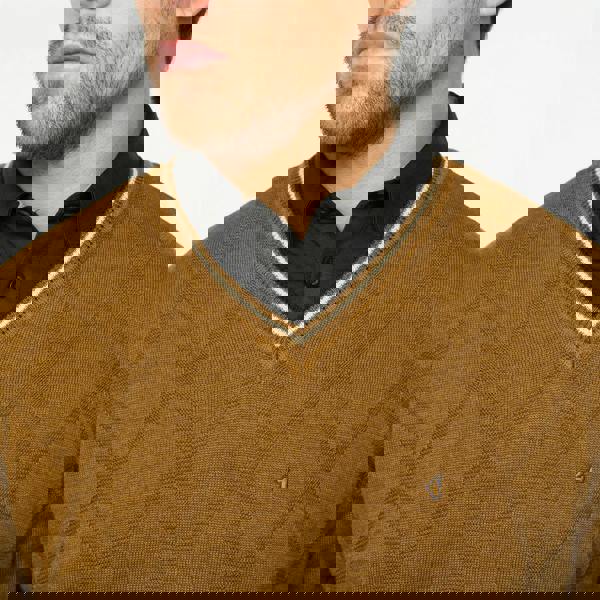 Gabicci G55M04 Fancy Vee Neck Sweater Gabicci Classic NUTMEG