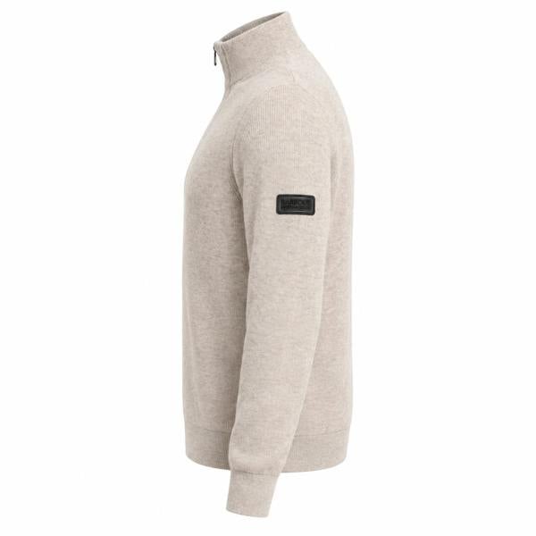 Barbour International Crawley Funnel Zip Neck Jumper Concrete
