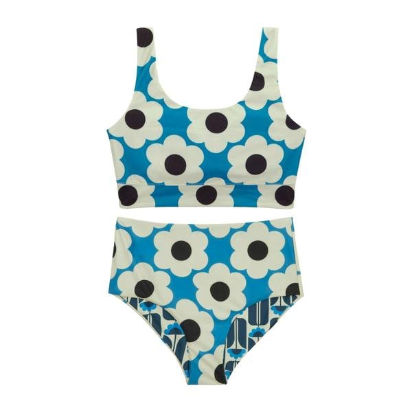 Regatta Womens/Ladies Orla Kiely Daisy & Tall Flowers Reversible Bikini Set - Blue/Navy - 