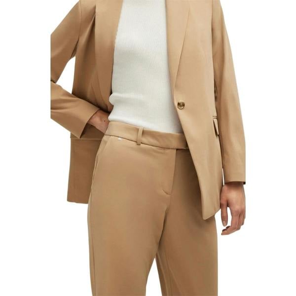 Boss Womens/Ladies Plain Straight Chinos - Medium Beige - 