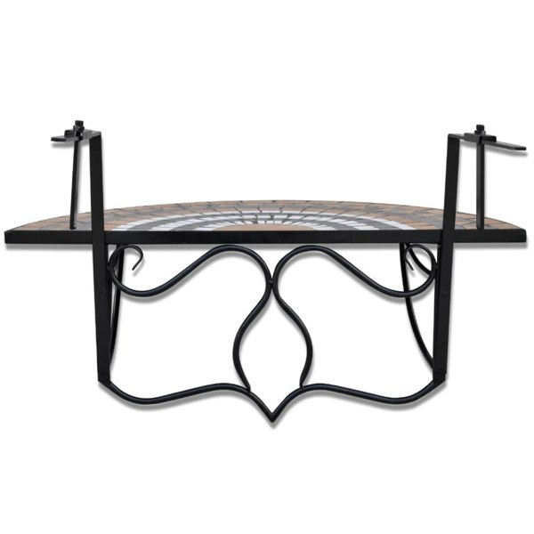 Berkfield Hanging Balcony Table Terracotta and White Mosaic