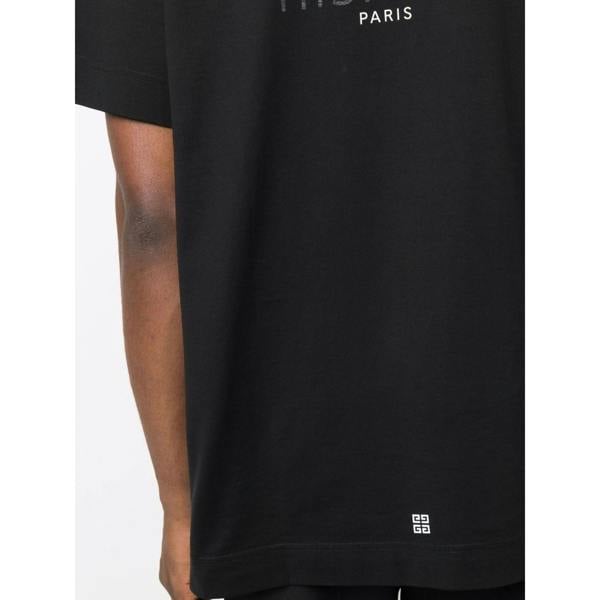 Givenchy Reverse Paris Logo Print Oversized T-Shirt   in  Black