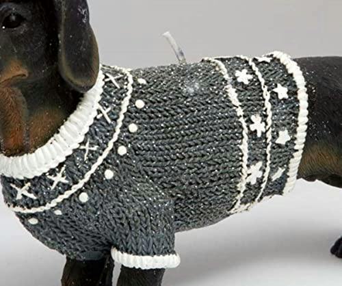 12cm Dachshund Dog Shaped Decorative Candle for Christmas Gift and Home Display, Black Wax image 4