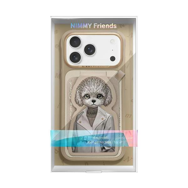 Nimmy Friends Nimmy Teddy Magnetic Combo Case with Detachable MagSafe Card Holder Stand for iPhone 17 Pro 6.3" Brown - N-CXMC-KTZH-IP17-PRO-14