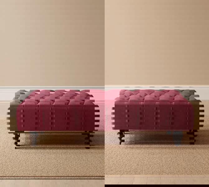 Maroon bench style footstool for living room or bedroom décor - ISTOOLS