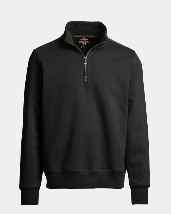 Parajumpers Broad Peak Mens Quarter Zip Sweatshirt - Black 541, front