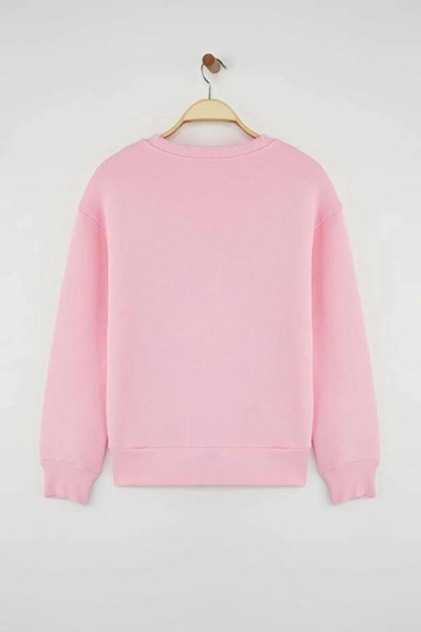 Hoxton Gal Thick Fleece-Lined Regular Fit Crew Neck Basic Knit Sweatshirt
