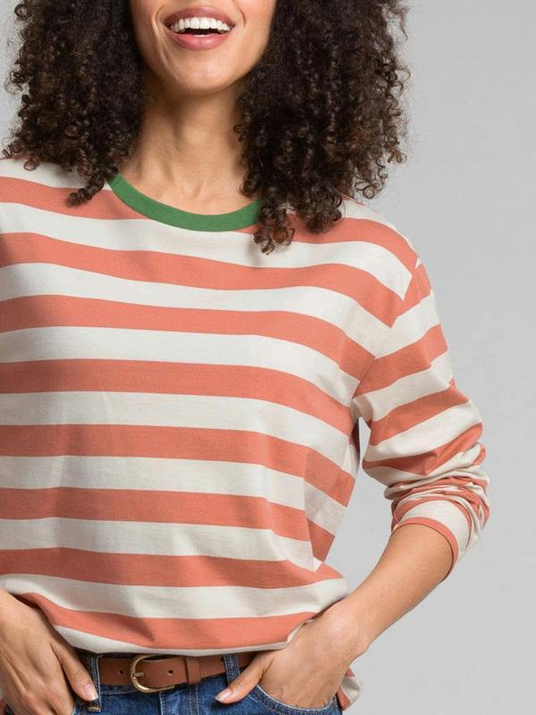 Kite Womens Organic Oxbridge Jersey T-Shirt Russet Stripe