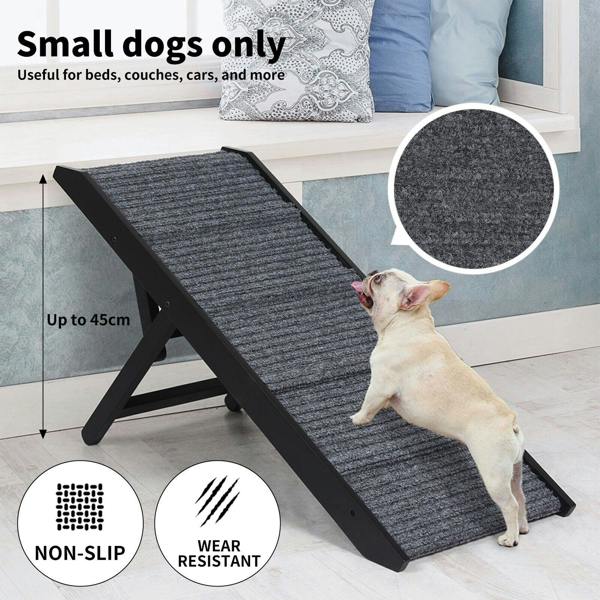 Skylos Folding Dog Ramp 90cm Pet Stair for Bed Sofa 33-45cm Height Adjustable