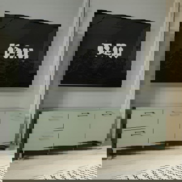 Furniture To Go Sali 2 Door 2 Drawer TV Unit in Sage Green