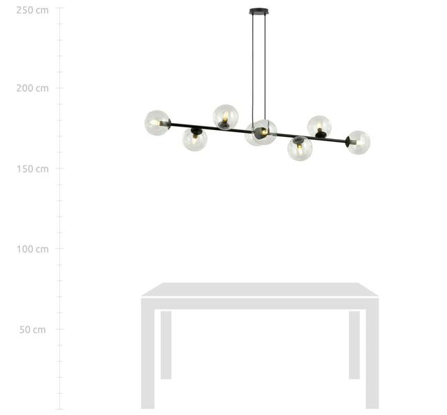 Emibig ROSSI Pendant lamp  8 x E14 Black with Transparent Shade