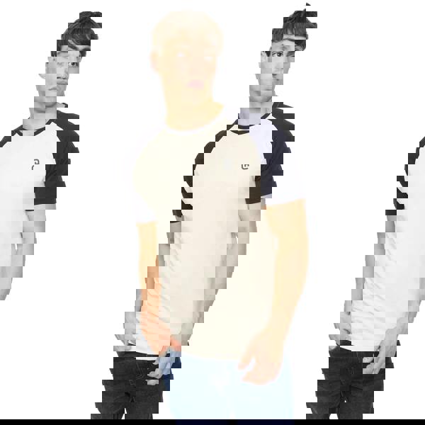 Crosshatch Mens Remison T-Shirt - Navy/Off White - 