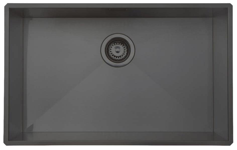 Austen & Co. Salento Jumbo Single Bowl Stainless Steel Kitchen Sink - Gunmetal