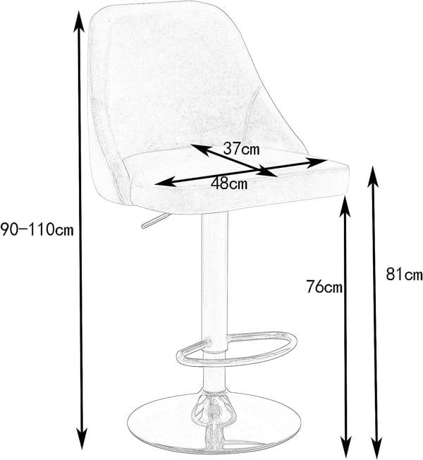 HYGRAD BUILT TO SURVIVE Adjustable Velvet Swivel Bar Stools – Set of 2 | HYGRAD®