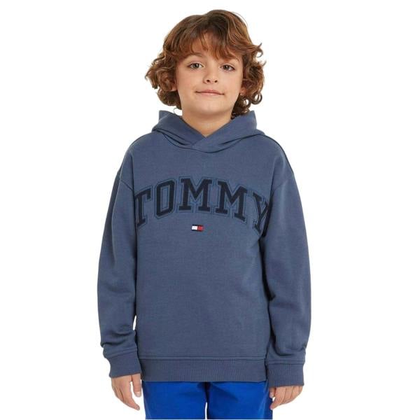 Tommy Hilfiger Childrens/Kids Varsity Cotton Hoodie - Aegean Sea - 