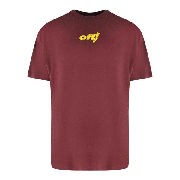 Off White Mens Thunder Oversized T-Shirt - Burgundy - 