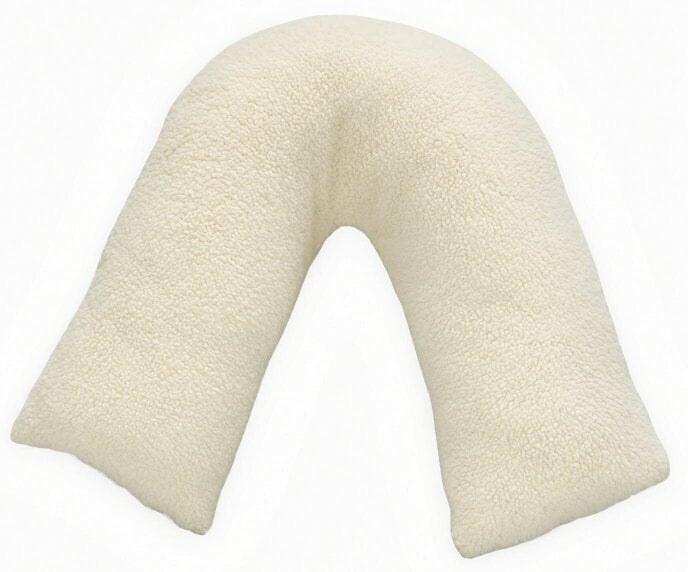 Night Zone Teddy Bear Fleece V Shaped Pillow – Soft Support Cushion with Case or Cover Only - Cream - Cover Only