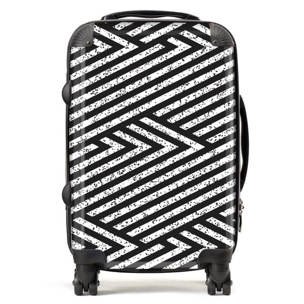 Warren Reed Oblique Black Grunge Pattern Suitcase