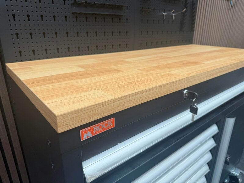 Rock Machinery Rock RT-063 47" Steel wooden toped tool chest with draws and cabinets