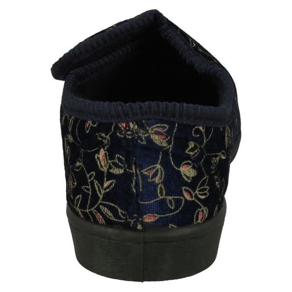 Spot On Ladies Spot On Floral Detailed Washable Slippers LVSN
