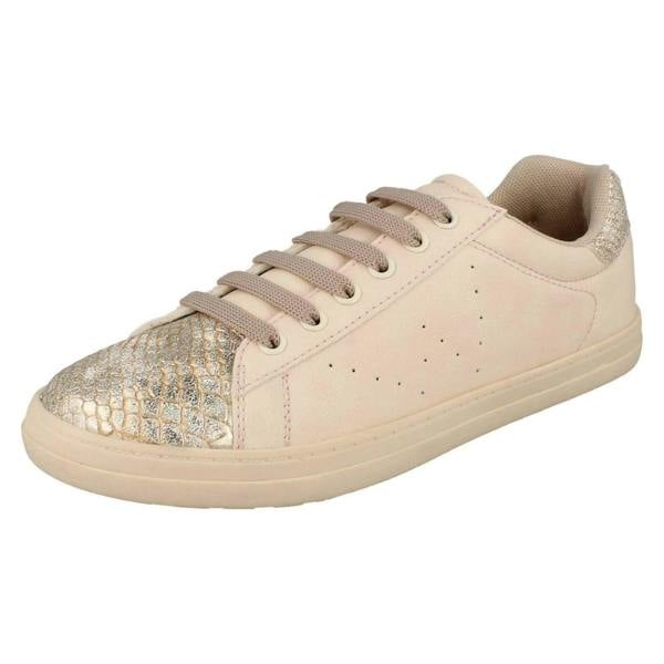 Spot On Ladies Spot On Synthetic Snake Design Casual Trainers