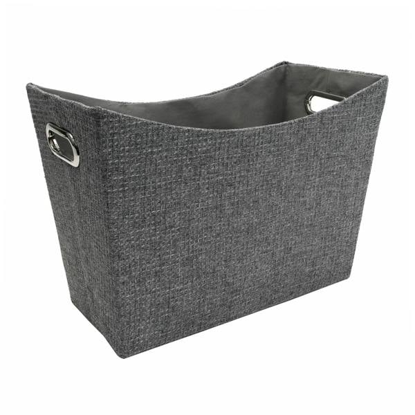 JVL Chroma Fabric Magazine Storage Holder for Living Room Organisation, Grey