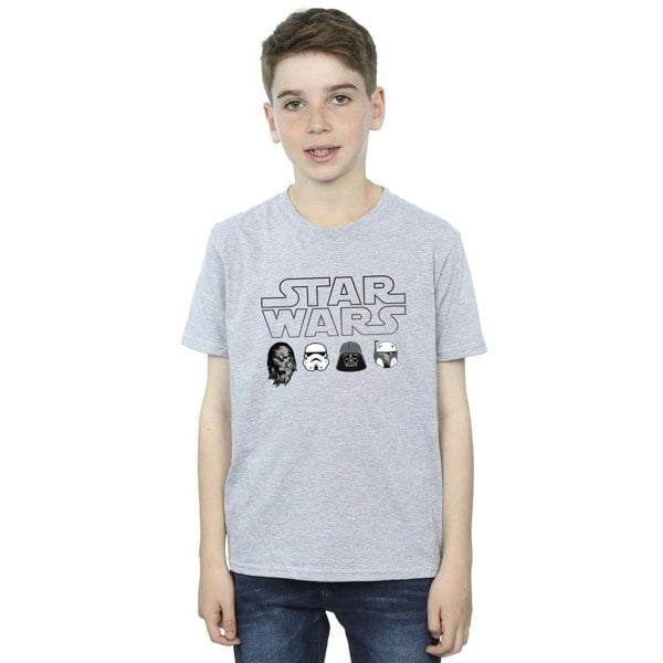 Star Wars Boys Character Heads T-Shirt - Sports Grey