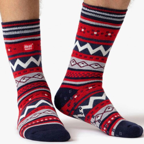 Heat Holders 2 Pairs Mens Thermal Slipper Socks 2.6 TOG Non Slip Double Layer Warm Socks