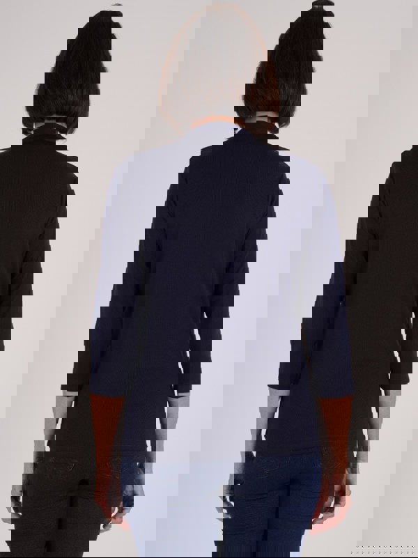 PennyPlain High Back V-neck Top - French Navy