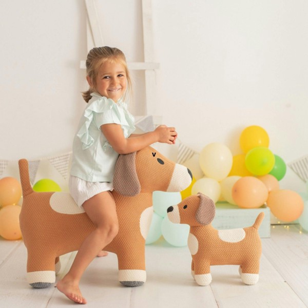 CROCHETTS Large dog plush with auxiliary seat for children 4048