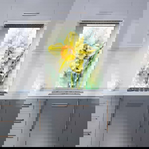 Warren Reed - Designer Watercolour Daffodil Kitchen Splashback