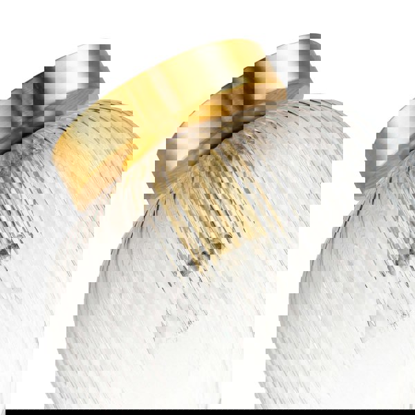 Contemporary Satin Gold Ceiling Light with Clear Ribbed Glass Shade Image 3