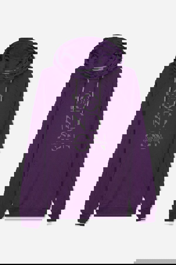 ENORSIA Raglan Sleeve Chest Print Hoodie