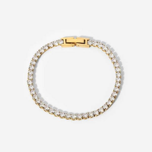 Elk & Bloom 14K Gold Solitaire Tennis Bracelet