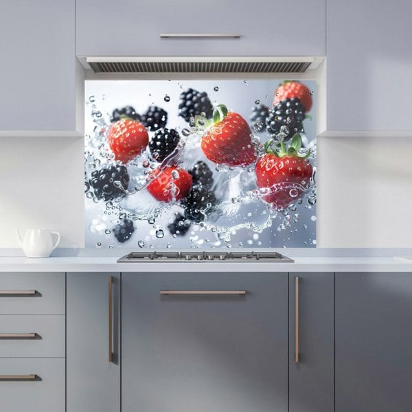 Warren Reed - Designer Splash of Freshness: Berries in Water Kitchen Splashback