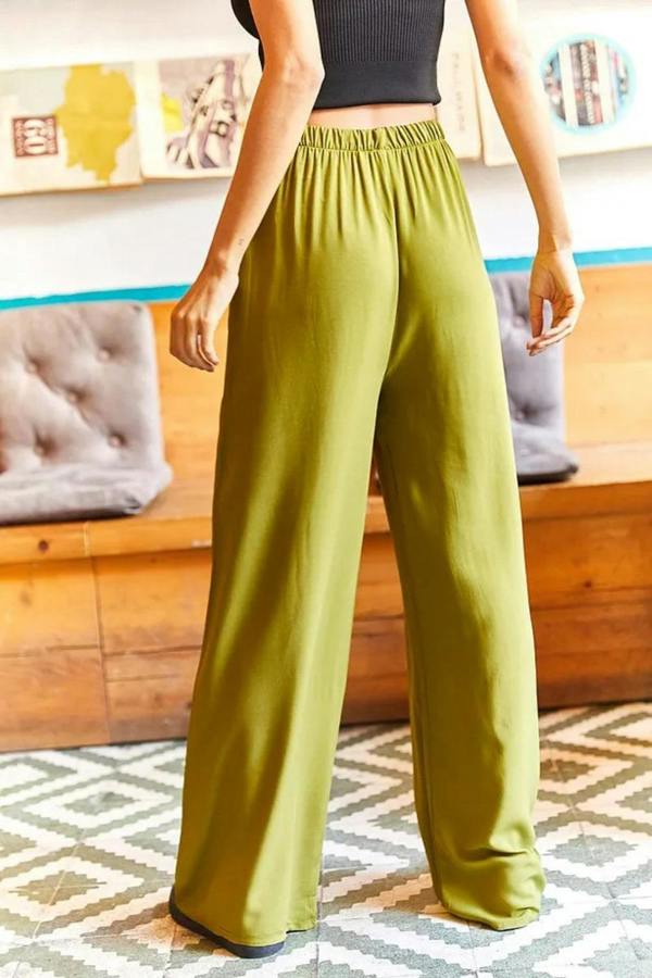 Hoxton Gal Belted Woven Viscose Palazzo Pants