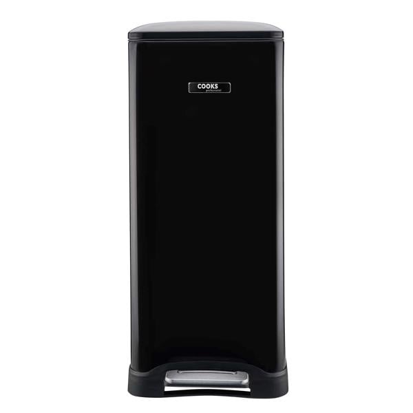 Cooks Professional 50L Dual Recycling Slimline Pedal Bin | Black
