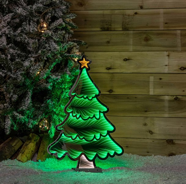 Samuel Alexander 60cm Infinity Standing Christmas Tree on Metal Base with Green LEDs