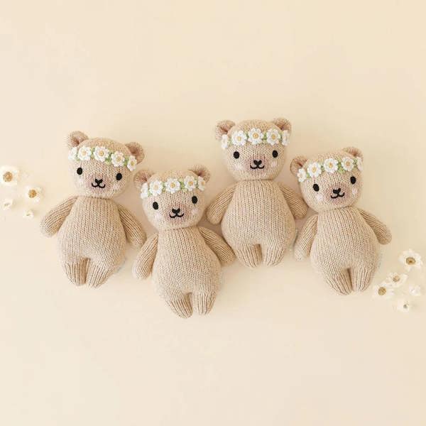 cuddle+kind - Baby Animal Collection - Honey Bear - Floral Crown - Ivory
