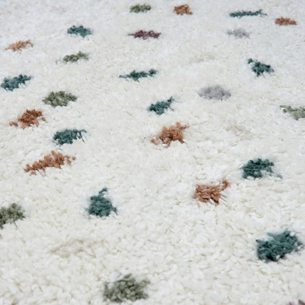 Moodi Shaggy Multicolour Rug, Dots design, Soft & durable | THE RUGS