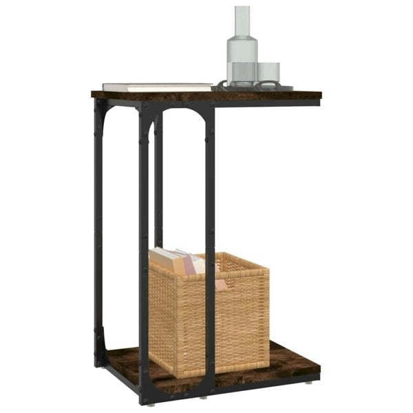 Berkfield Side Table Smoked Oak 40x30x60 cm Engineered Wood