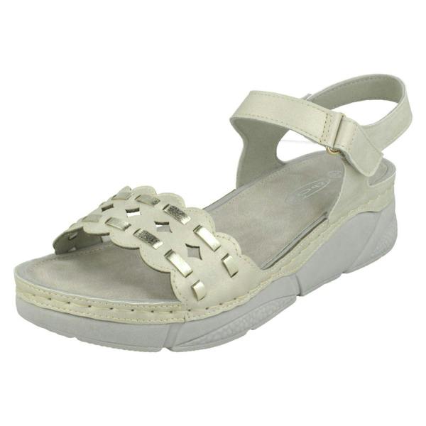 Spot On Ladies Spot On Mid Wedge Sandals F10944