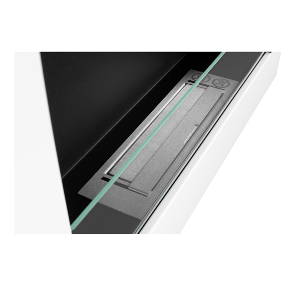 BIOFireplacesGMT Bioethanol Fireplace Wall Mounted 650x400 White Matt with Glass Ventless