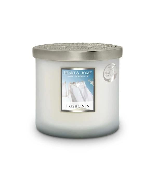 Heart & Home Fresh Linen - 2 Wick Ellipse Candle