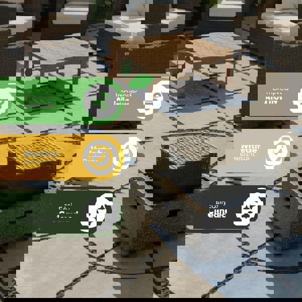 Gardenwize MGO Square Firepit BBQ – 2-in-1 Outdoor Fire Bowl with Grill