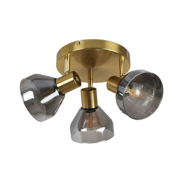 Pagazzi Lighting Fosco 3 Light Round Plate Spot Brushed Brass Ceiling Light