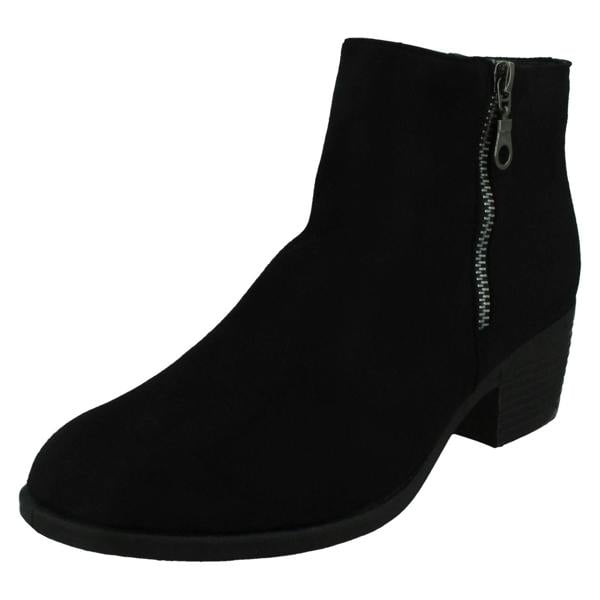 Spot On Ladies Spot On Mid Heel Ankle Boots F51168