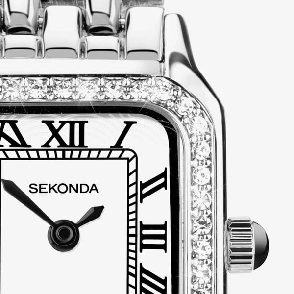 Sekonda Monica Silver Stone Set Watch 40655