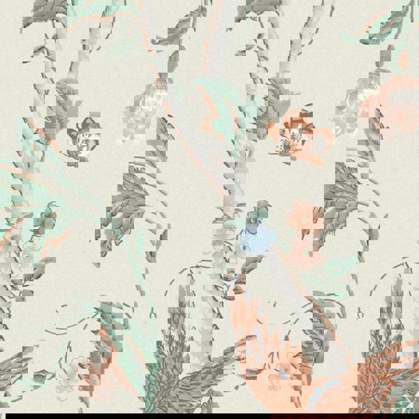 Laura Ashley Summer Palace Wallpaper - Sage and Apricot - 10m