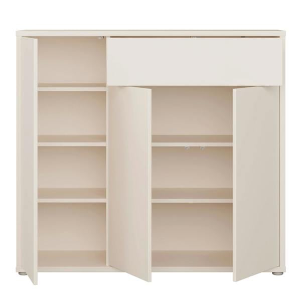 Furniture To Go Alice Springs Shoe Cabinet with 3 Doors Push-to-Open & 1 Drawer Push-to-Open in Sand